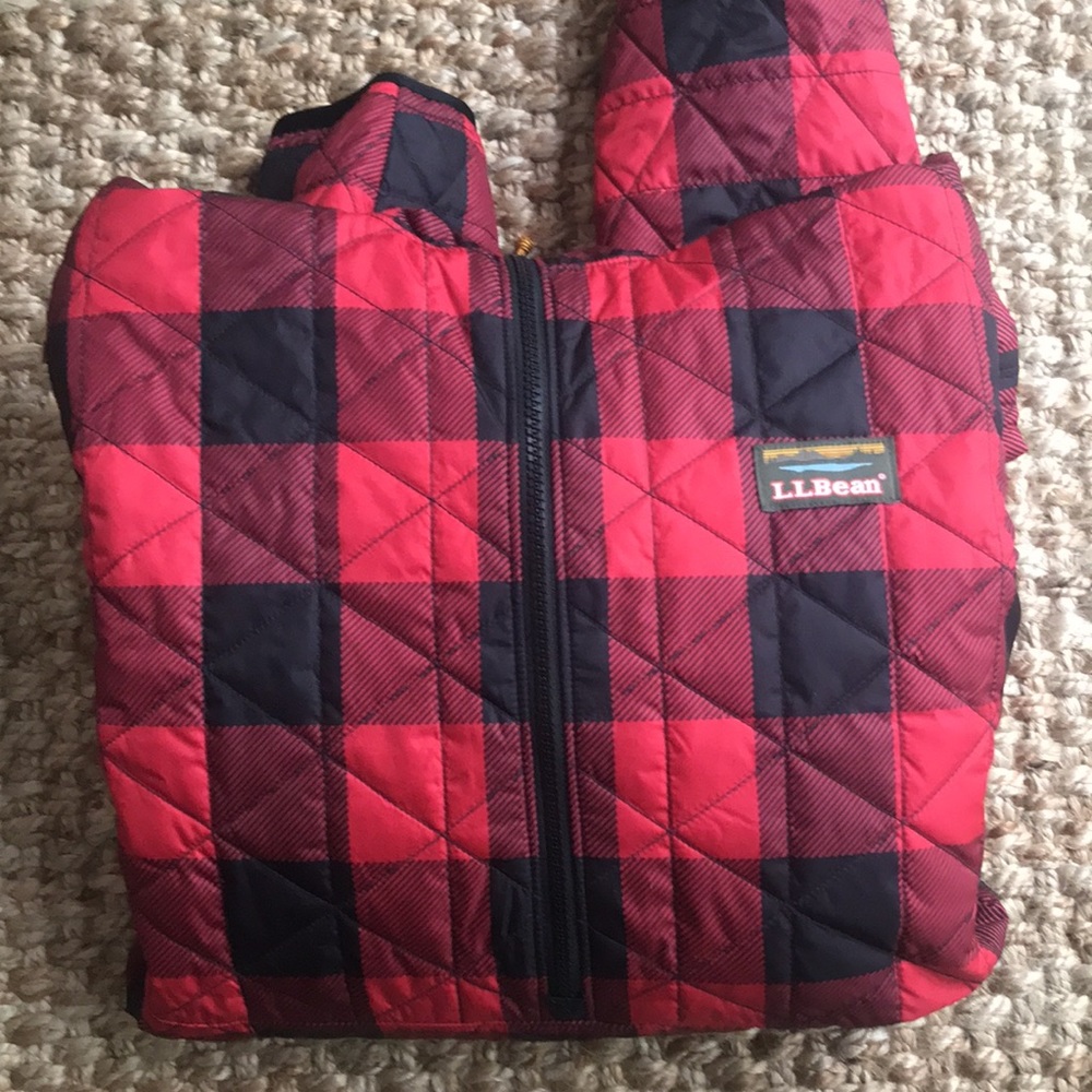LL BEAN Katahdin Insulated 1/2 Zip Plaid Pullover Jacket with Primaloft